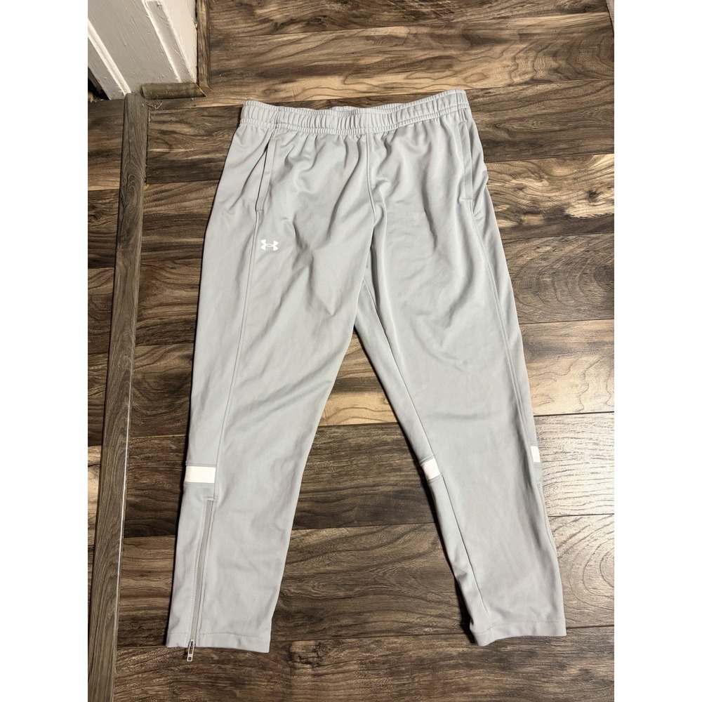 Under Armour Men's UA Team Knit Warm-Up Pants Gray Size Large 711